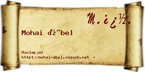 Mohai Ábel névjegykártya